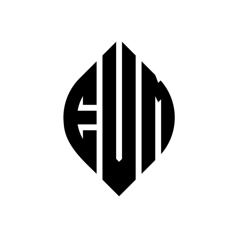 evm cirkelbokstavslogotypdesign med cirkel och ellipsform. evm ellipsbokstäver med typografisk stil. de tre initialerna bildar en cirkellogotyp. evm cirkel emblem abstrakt monogram bokstav märke vektor. vektor