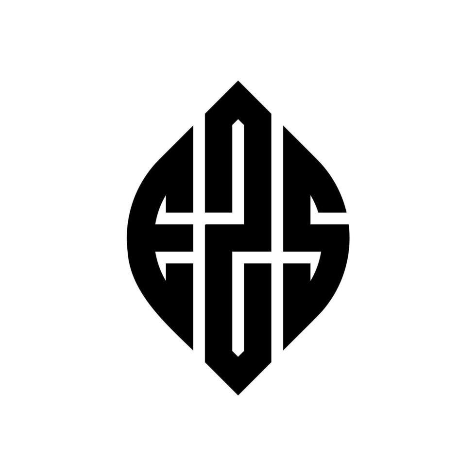 ezs-Kreisbuchstaben-Logo-Design mit Kreis- und Ellipsenform. ezs Ellipsenbuchstaben mit typografischem Stil. Die drei Initialen bilden ein Kreislogo. ezs-Kreis-Emblem abstrakter Monogramm-Buchstaben-Markierungsvektor. vektor