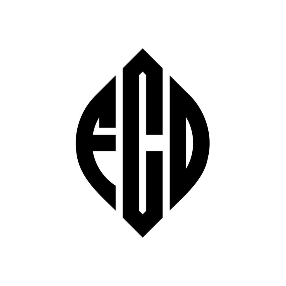 fcd cirkelbokstavslogotypdesign med cirkel- och ellipsform. fcd ellipsbokstäver med typografisk stil. de tre initialerna bildar en cirkellogotyp. fcd cirkel emblem abstrakt monogram bokstav märke vektor. vektor