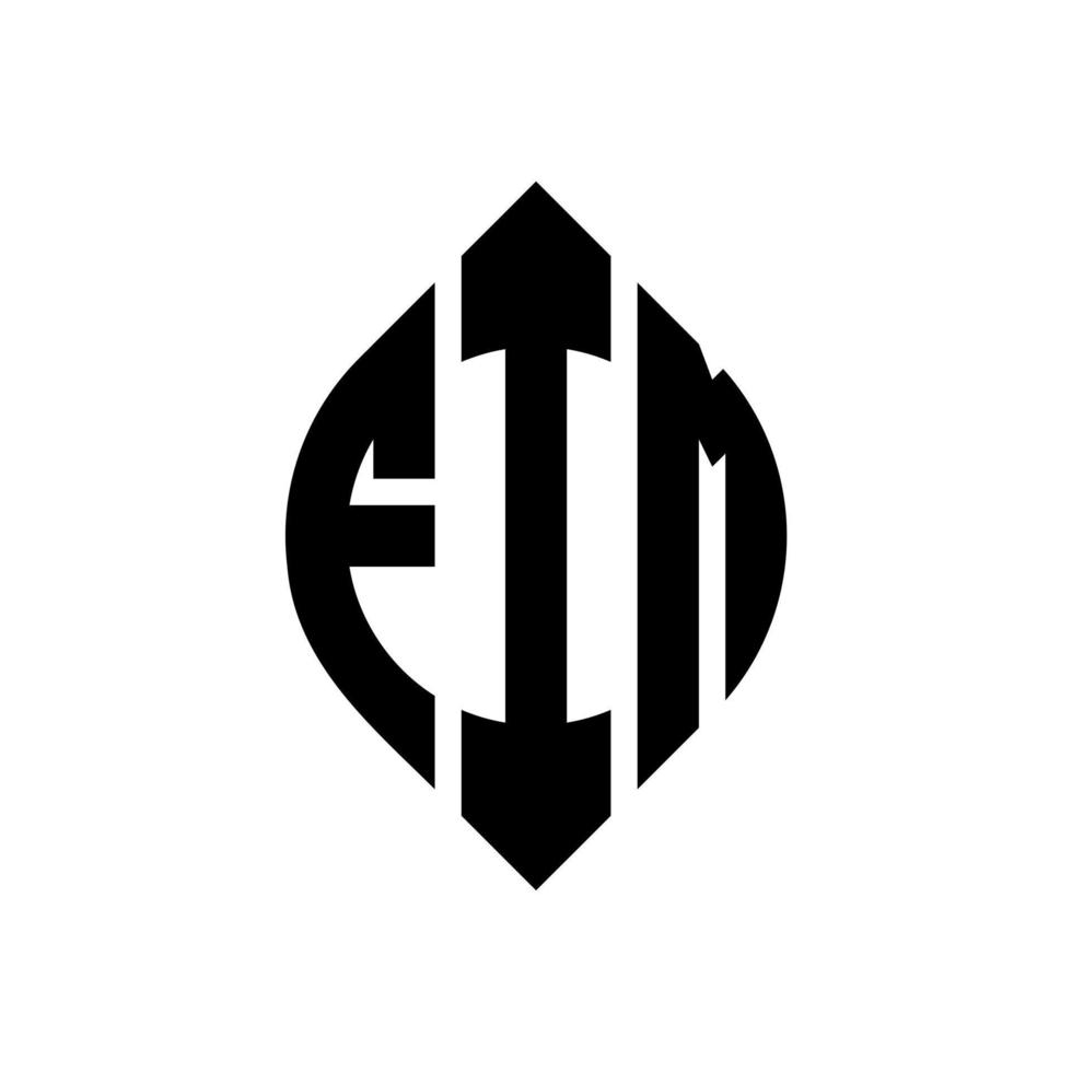 fim-Kreis-Buchstaben-Logo-Design mit Kreis- und Ellipsenform. fim ellipsenbuchstaben mit typografischem stil. Die drei Initialen bilden ein Kreislogo. FIM-Kreis-Emblem abstrakter Monogramm-Buchstaben-Markierungsvektor. vektor