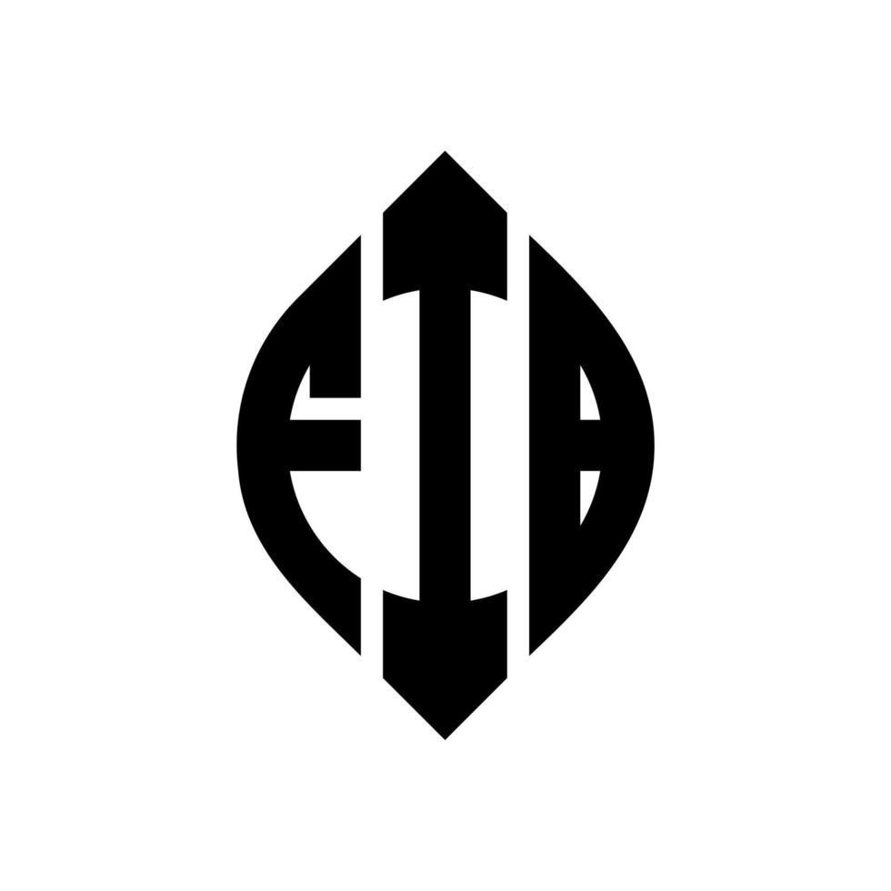 fib cirkel bokstavslogotyp design med cirkel och ellipsform. fib ellips bokstäver med typografisk stil. de tre initialerna bildar en cirkellogotyp. fib cirkel emblem abstrakt monogram brev märke vektor. vektor