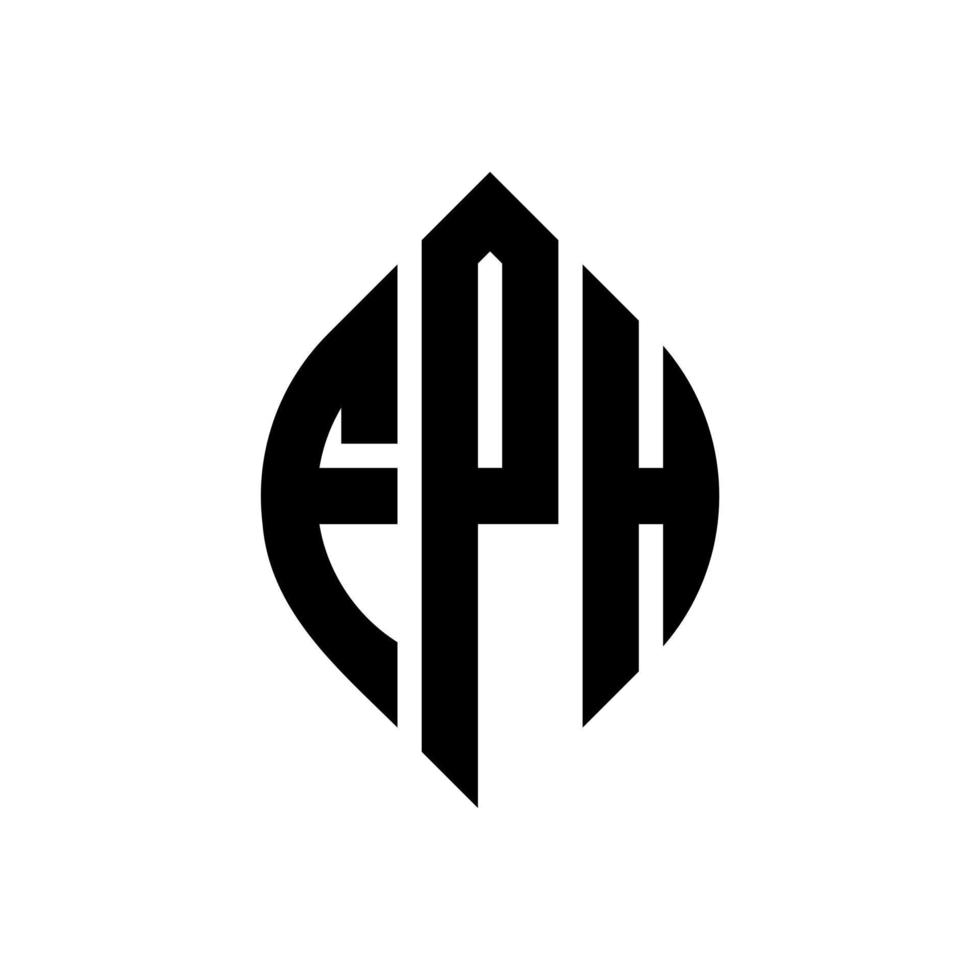 fph cirkelbokstavslogotypdesign med cirkel- och ellipsform. fph ellipsbokstäver med typografisk stil. de tre initialerna bildar en cirkellogotyp. fph cirkel emblem abstrakt monogram bokstav märke vektor. vektor