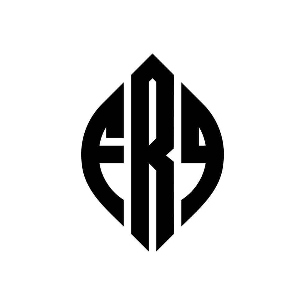 frq-Kreisbuchstaben-Logo-Design mit Kreis- und Ellipsenform. frq Ellipsenbuchstaben mit typografischem Stil. Die drei Initialen bilden ein Kreislogo. frq Kreisemblem abstrakter Monogramm-Buchstabenmarkierungsvektor. vektor