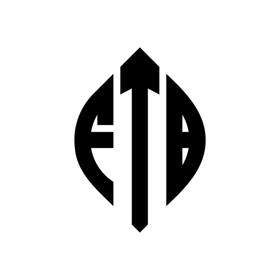 ftb-Kreisbuchstaben-Logo-Design mit Kreis- und Ellipsenform. ftb Ellipsenbuchstaben mit typografischem Stil. Die drei Initialen bilden ein Kreislogo. ftb-Kreis-Emblem abstrakter Monogramm-Buchstaben-Markierungsvektor. vektor