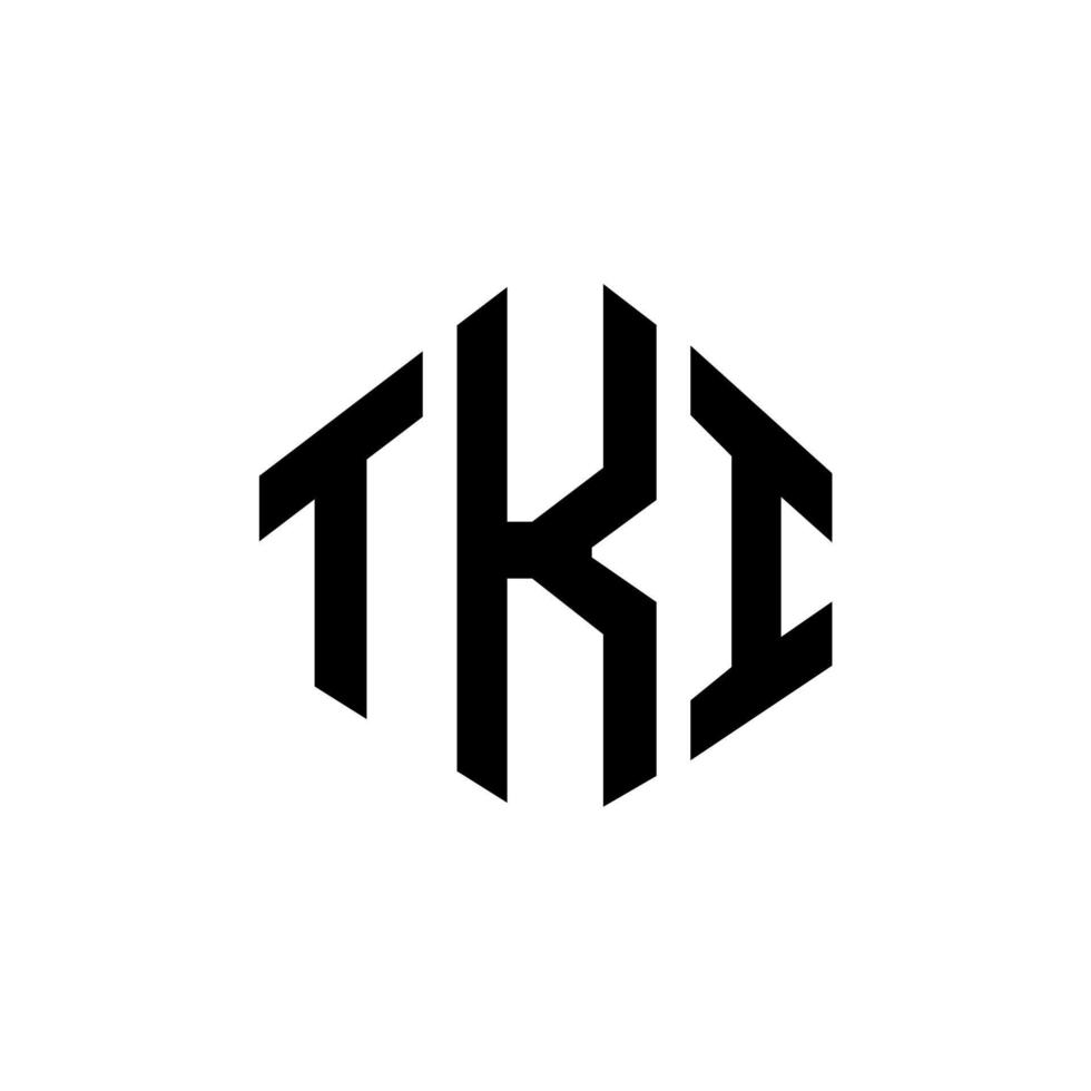 tki-Brief-Logo-Design mit Polygonform. tki-polygon- und würfelform-logo-design. tki Sechseck-Vektor-Logo-Vorlage in weißen und schwarzen Farben. tki-monogramm, geschäfts- und immobilienlogo. vektor