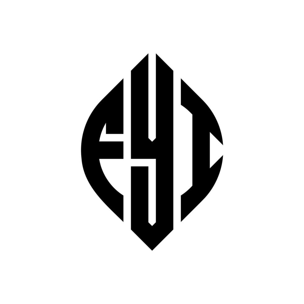 fyi-Kreis-Buchstaben-Logo-Design mit Kreis- und Ellipsenform. fyi Ellipsenbuchstaben mit typografischem Stil. Die drei Initialen bilden ein Kreislogo. fyi Kreisemblem abstrakter Monogramm-Buchstabenmarkierungsvektor. vektor