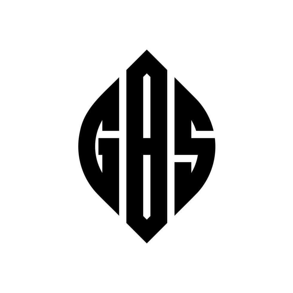 gbs cirkelbokstavslogotypdesign med cirkel- och ellipsform. gbs ellipsbokstäver med typografisk stil. de tre initialerna bildar en cirkellogotyp. gbs cirkel emblem abstrakt monogram bokstav märke vektor. vektor