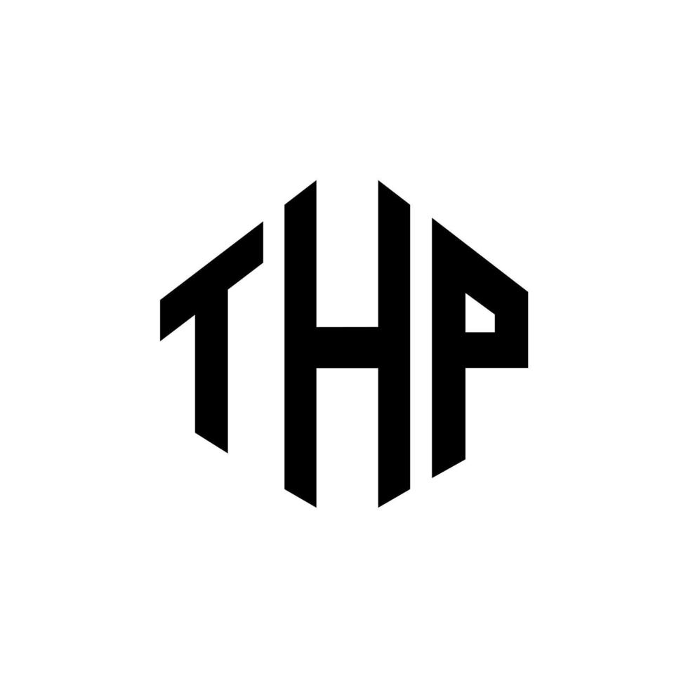 thp letter logotyp design med polygon form. thp polygon och kubformad logotypdesign. thp hexagon vektor logotyp mall vita och svarta färger. thp monogram, affärs- och fastighetslogotyp.