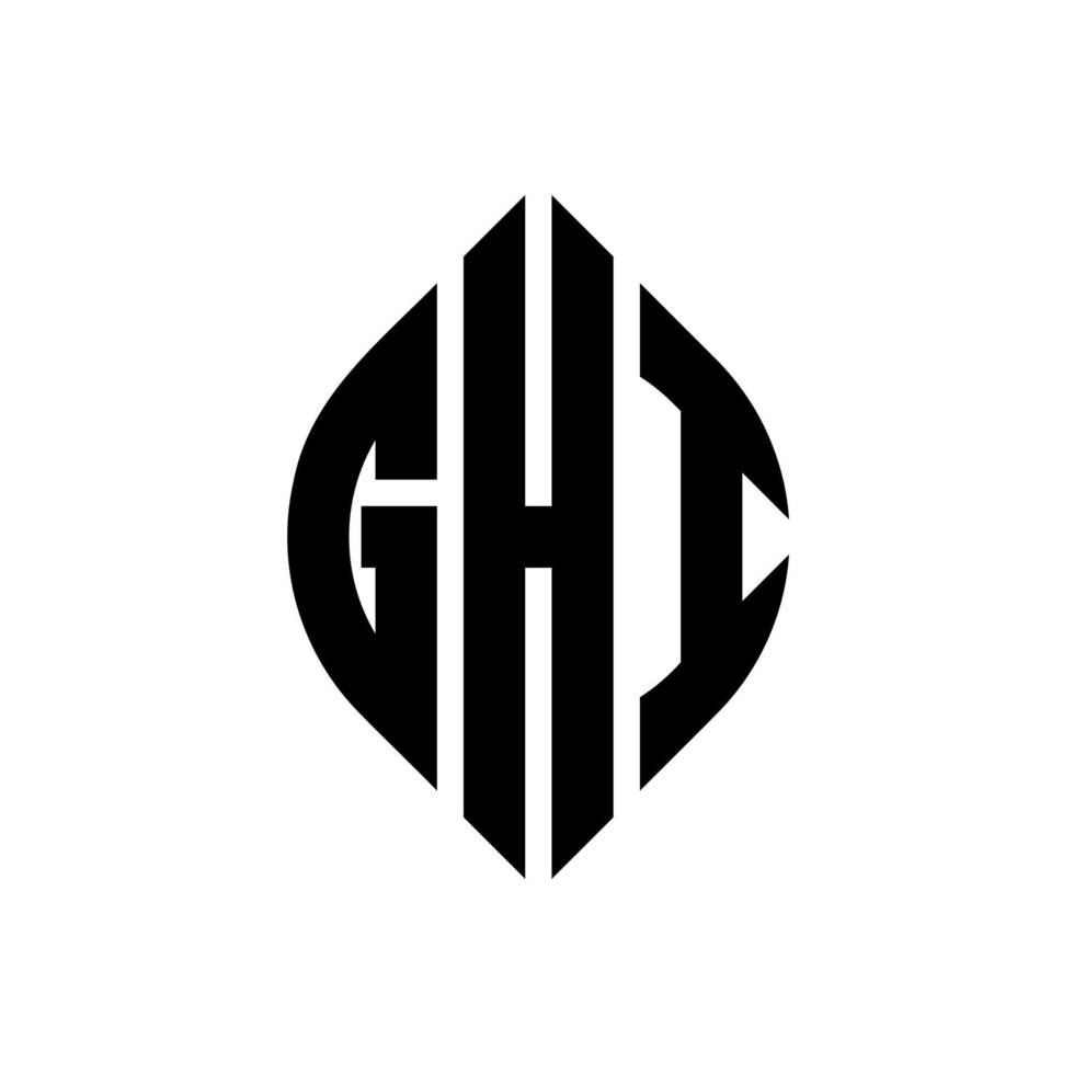 ghi cirkel bokstavslogotyp design med cirkel och ellipsform. ghi ellips bokstäver med typografisk stil. de tre initialerna bildar en cirkellogotyp. ghi cirkel emblem abstrakt monogram brev märke vektor. vektor