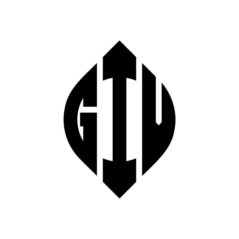 Giv-Kreis-Buchstaben-Logo-Design mit Kreis- und Ellipsenform. giv ellipsenbuchstaben mit typografischem stil. Die drei Initialen bilden ein Kreislogo. giv kreis emblem abstraktes monogramm buchstaben mark vektor. vektor