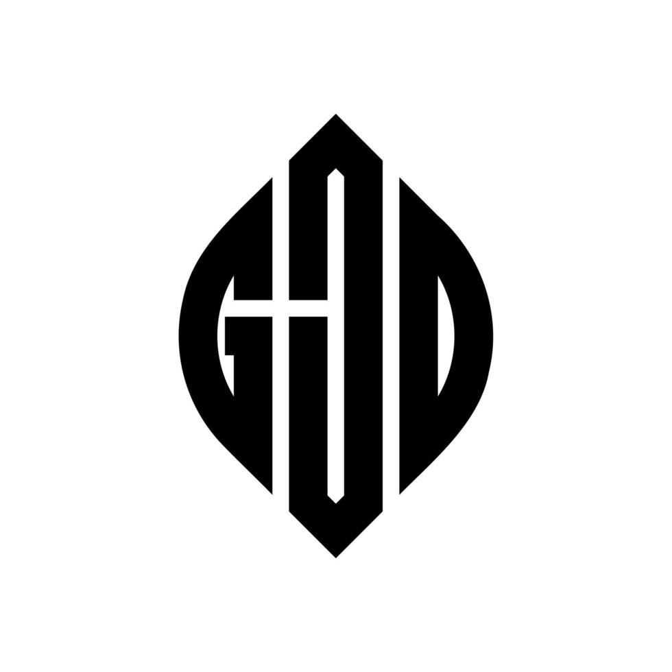 Gjo-Kreis-Buchstaben-Logo-Design mit Kreis- und Ellipsenform. Gjo-Ellipsenbuchstaben mit typografischem Stil. Die drei Initialen bilden ein Kreislogo. Gjo-Kreis-Emblem abstrakter Monogramm-Buchstaben-Markenvektor. vektor