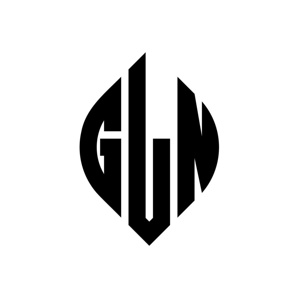 gln cirkel bokstavslogotyp design med cirkel och ellipsform. gln ellipsbokstäver med typografisk stil. de tre initialerna bildar en cirkellogotyp. gln cirkel emblem abstrakt monogram bokstav märke vektor. vektor