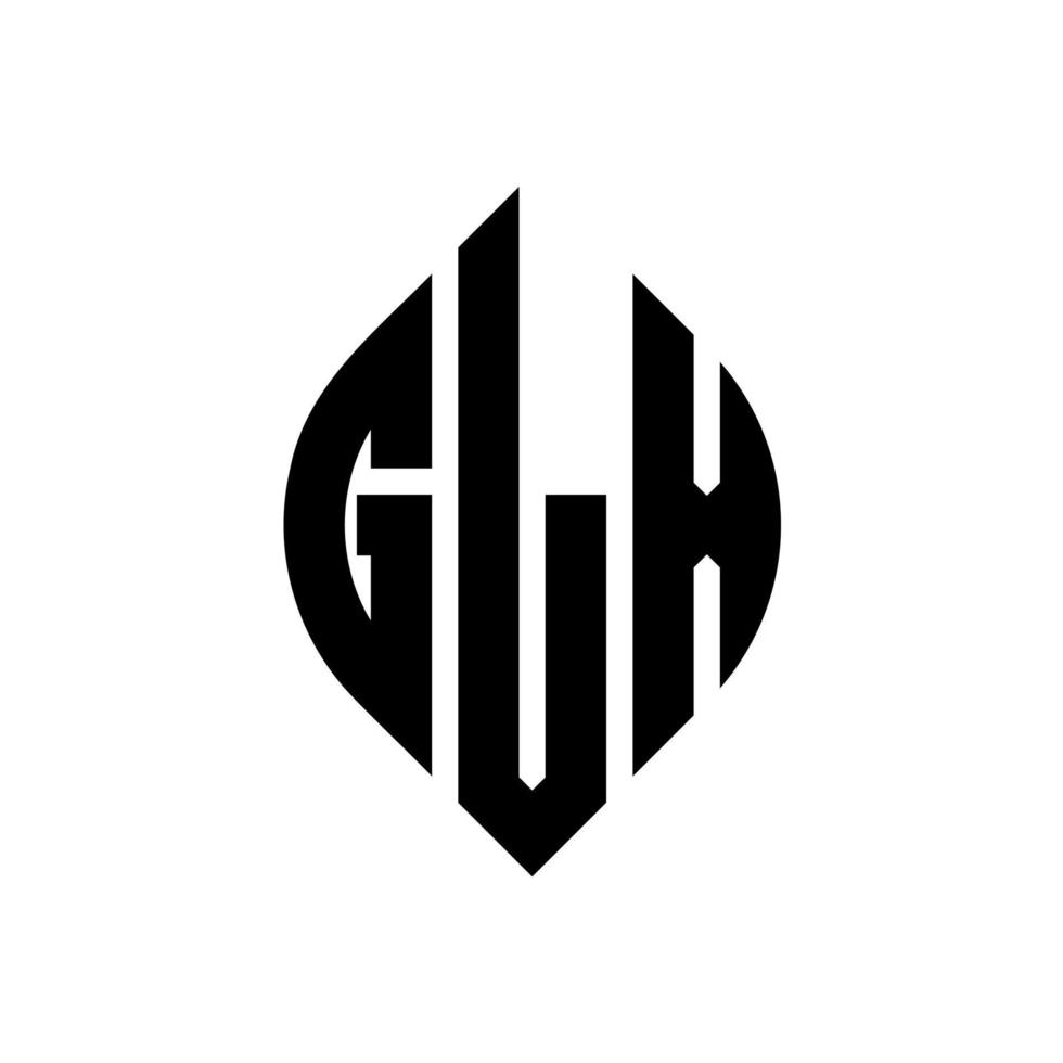 glx-Kreisbuchstaben-Logo-Design mit Kreis- und Ellipsenform. glx-ellipsenbuchstaben mit typografischem stil. Die drei Initialen bilden ein Kreislogo. glx Kreisemblem abstrakter Monogramm-Buchstabenmarkierungsvektor. vektor