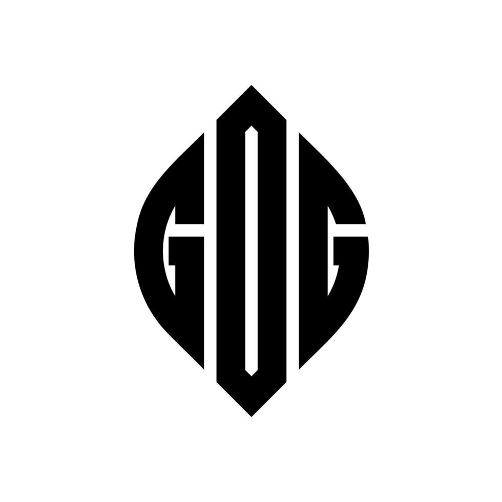 Gog-Kreis-Buchstaben-Logo-Design mit Kreis- und Ellipsenform. Gog-Ellipsenbuchstaben mit typografischem Stil. Die drei Initialen bilden ein Kreislogo. Gog-Kreis-Emblem abstrakter Monogramm-Buchstaben-Markierungsvektor. vektor