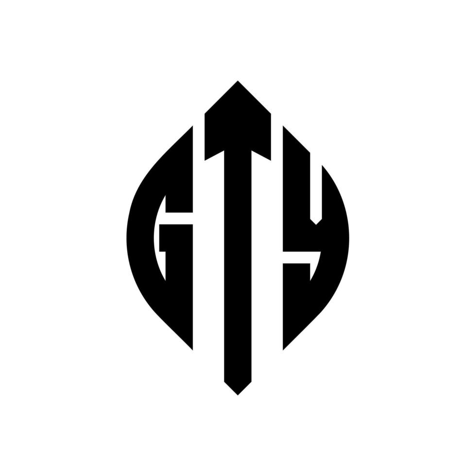 gty cirkel bokstavslogotyp design med cirkel och ellipsform. gty ellips bokstäver med typografisk stil. de tre initialerna bildar en cirkellogotyp. gty cirkel emblem abstrakt monogram brev märke vektor. vektor