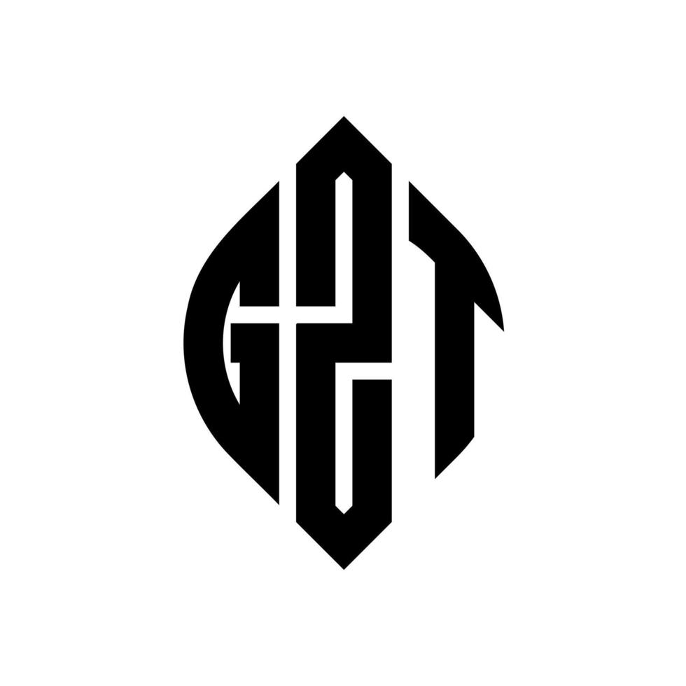 gzt-Kreisbuchstaben-Logo-Design mit Kreis- und Ellipsenform. gzt Ellipsenbuchstaben mit typografischem Stil. Die drei Initialen bilden ein Kreislogo. gzt-Kreis-Emblem abstrakter Monogramm-Buchstaben-Markenvektor. vektor