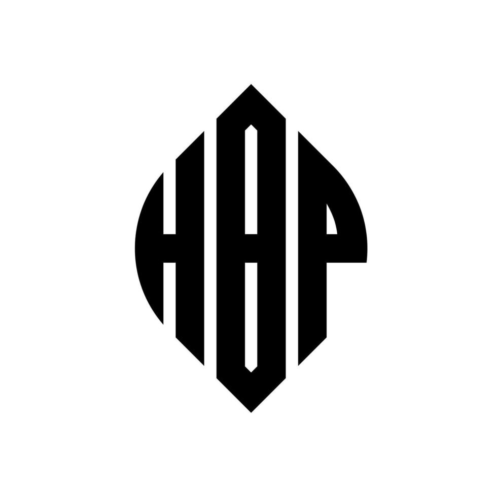 hbp cirkelbokstavslogotypdesign med cirkel- och ellipsform. hbp ellipsbokstäver med typografisk stil. de tre initialerna bildar en cirkellogotyp. hbp cirkel emblem abstrakt monogram bokstav märke vektor. vektor