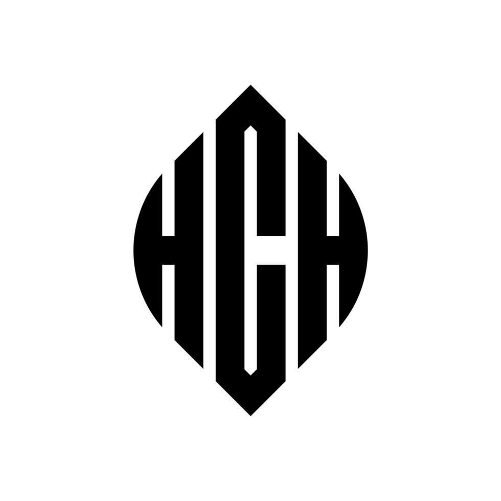 Hch Circle Letter Logo Design mit Kreis- und Ellipsenform. hch ellipsenbuchstaben mit typografischem stil. Die drei Initialen bilden ein Kreislogo. hch Kreisemblem abstrakter Monogramm-Buchstabenmarkierungsvektor. vektor