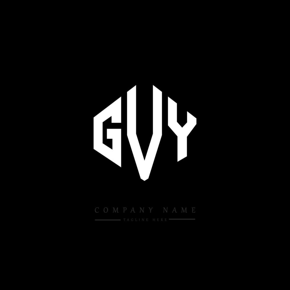 gvy brev logotyp design med polygon form. gvy polygon och kubform logotypdesign. gvy hexagon vektor logotyp mall vita och svarta färger. gvy monogram, affärs- och fastighetslogotyp.
