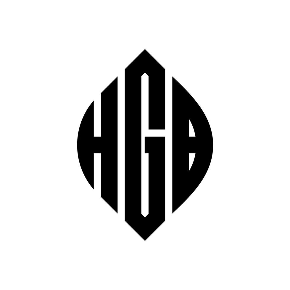 HGB-Kreisbuchstaben-Logo-Design mit Kreis- und Ellipsenform. hgb-ellipsenbuchstaben mit typografischem stil. Die drei Initialen bilden ein Kreislogo. Hgb-Kreis-Emblem abstrakter Monogramm-Buchstaben-Markenvektor. vektor