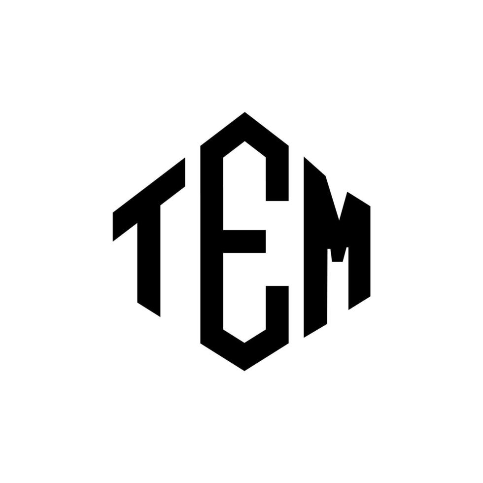 tem-Brief-Logo-Design mit Polygonform. Tem-Polygon- und Würfelform-Logo-Design. tem Sechseck-Vektor-Logo-Vorlage in weißen und schwarzen Farben. tem-Monogramm, Geschäfts- und Immobilienlogo. vektor