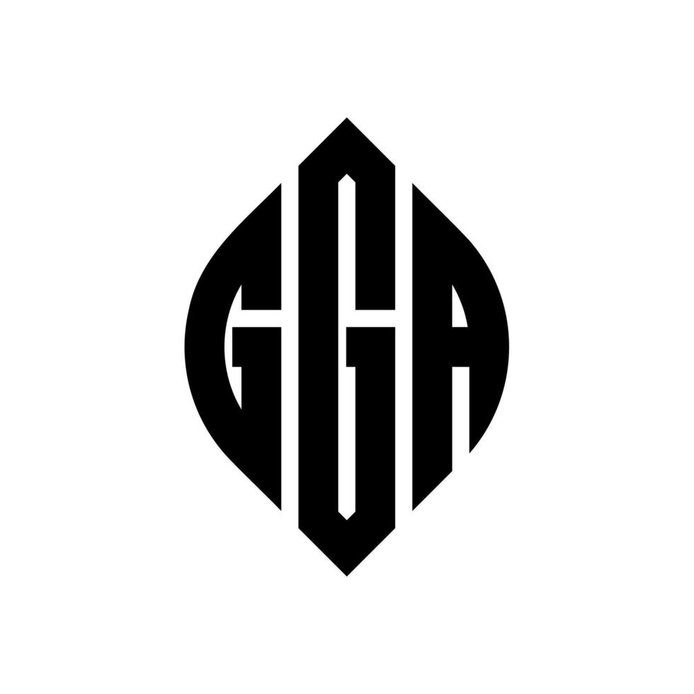gga-Kreis-Buchstaben-Logo-Design mit Kreis- und Ellipsenform. gga ellipsenbuchstaben mit typografischem stil. Die drei Initialen bilden ein Kreislogo. gga kreis emblem abstraktes monogramm buchstabe mark vektor. vektor