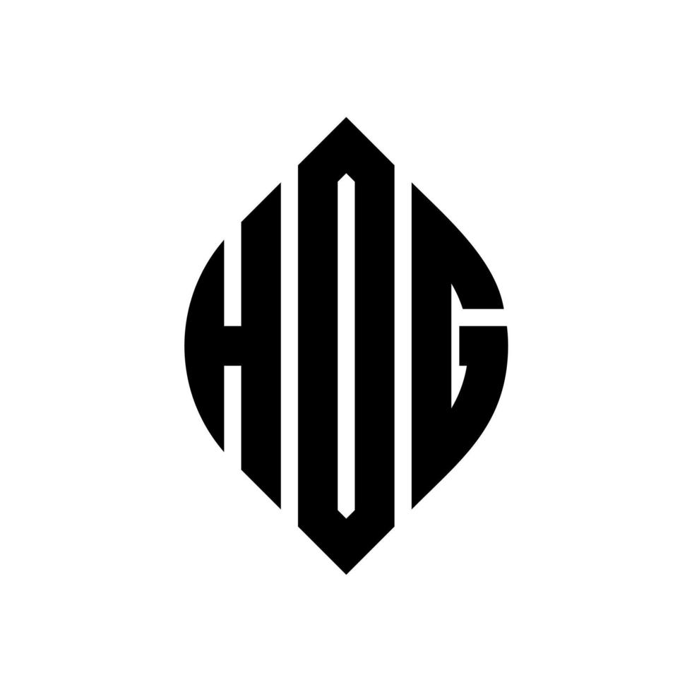 Hog-Kreis-Buchstaben-Logo-Design mit Kreis- und Ellipsenform. schweinellipsenbuchstaben mit typografischem stil. Die drei Initialen bilden ein Kreislogo. Schweinkreisemblem abstrakter Monogramm-Buchstabenmarkierungsvektor. vektor