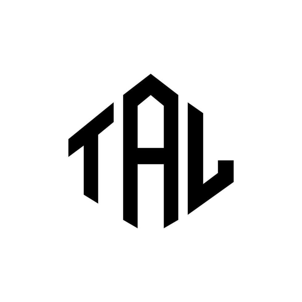 Talbuchstabe-Logo-Design mit Polygonform. Logo-Design in Tal-Polygon- und Würfelform. Tal Sechseck-Vektor-Logo-Vorlage in weißen und schwarzen Farben. Talmonogramm, Geschäfts- und Immobilienlogo. vektor