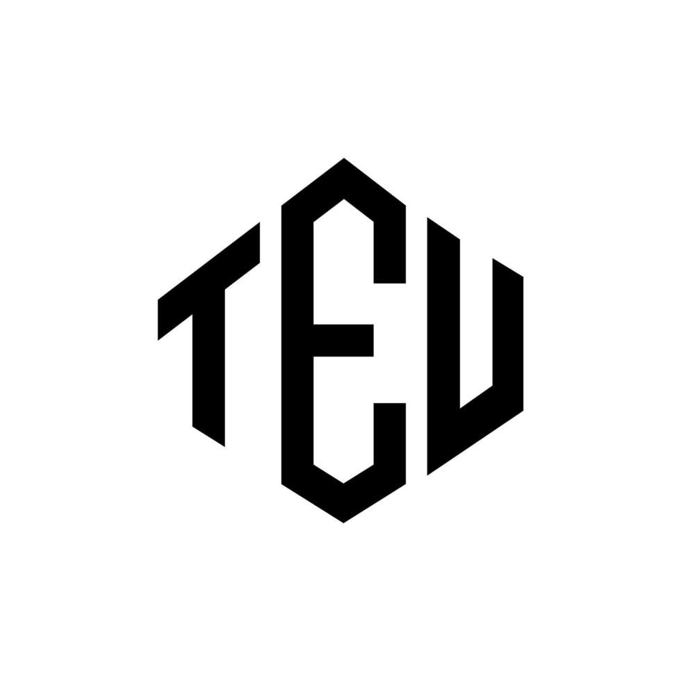 teu-Buchstaben-Logo-Design mit Polygonform. teu Polygon- und Würfelform-Logo-Design. teu Sechseck-Vektor-Logo-Vorlage in weißen und schwarzen Farben. teu-Monogramm, Geschäfts- und Immobilienlogo. vektor