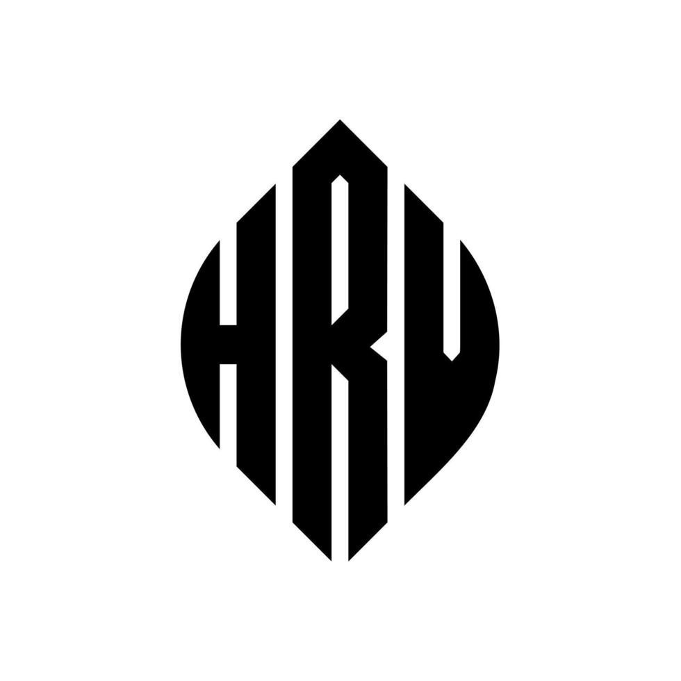 hrv cirkel bokstavslogotyp design med cirkel och ellipsform. hrv ellips bokstäver med typografisk stil. de tre initialerna bildar en cirkellogotyp. hrv cirkel emblem abstrakt monogram brev märke vektor. vektor