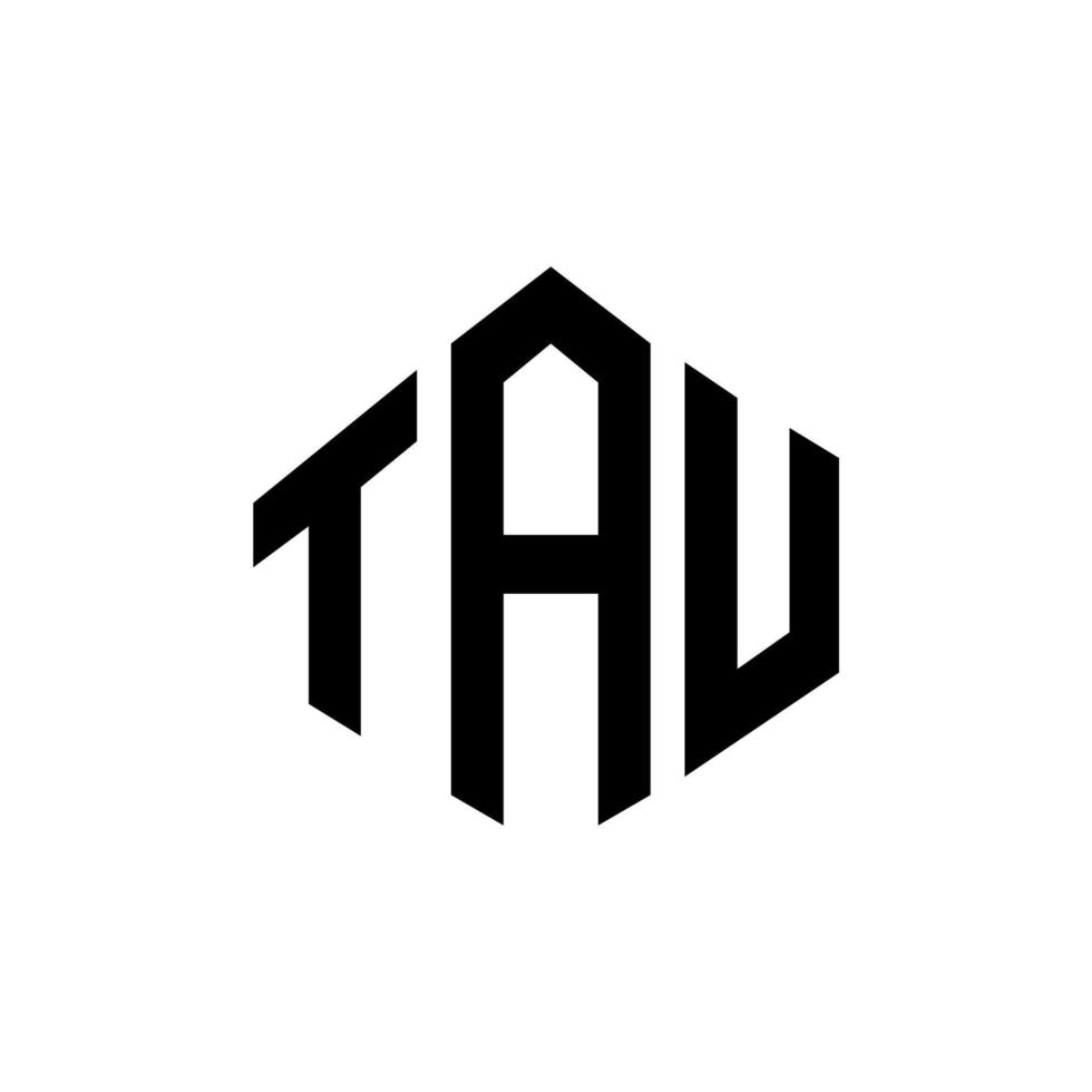 Tau-Brief-Logo-Design mit Polygonform. Logo-Design in Tau-Polygon- und Würfelform. Tau Sechseck-Vektor-Logo-Vorlage in weißen und schwarzen Farben. tau-monogramm, geschäfts- und immobilienlogo. vektor