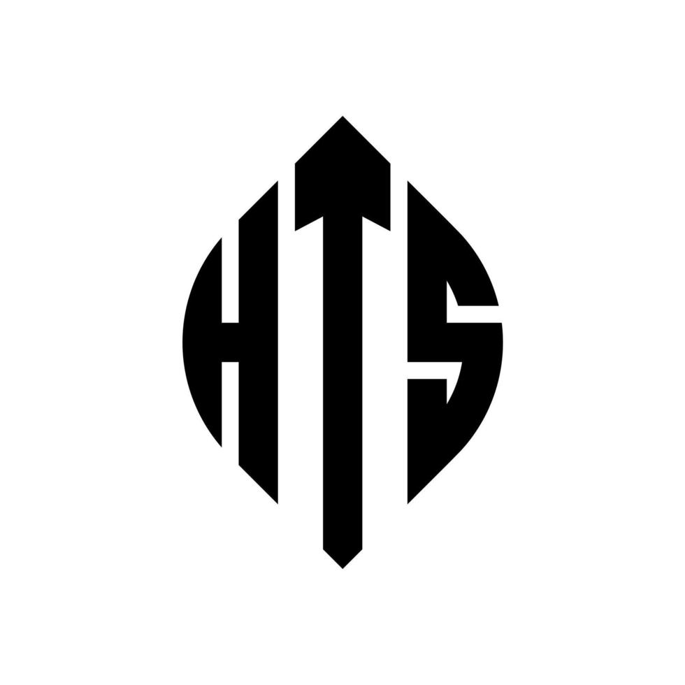 hts-Kreisbuchstaben-Logo-Design mit Kreis- und Ellipsenform. hts Ellipsenbuchstaben mit typografischem Stil. Die drei Initialen bilden ein Kreislogo. hts-Kreis-Emblem abstrakter Monogramm-Buchstaben-Markierungsvektor. vektor