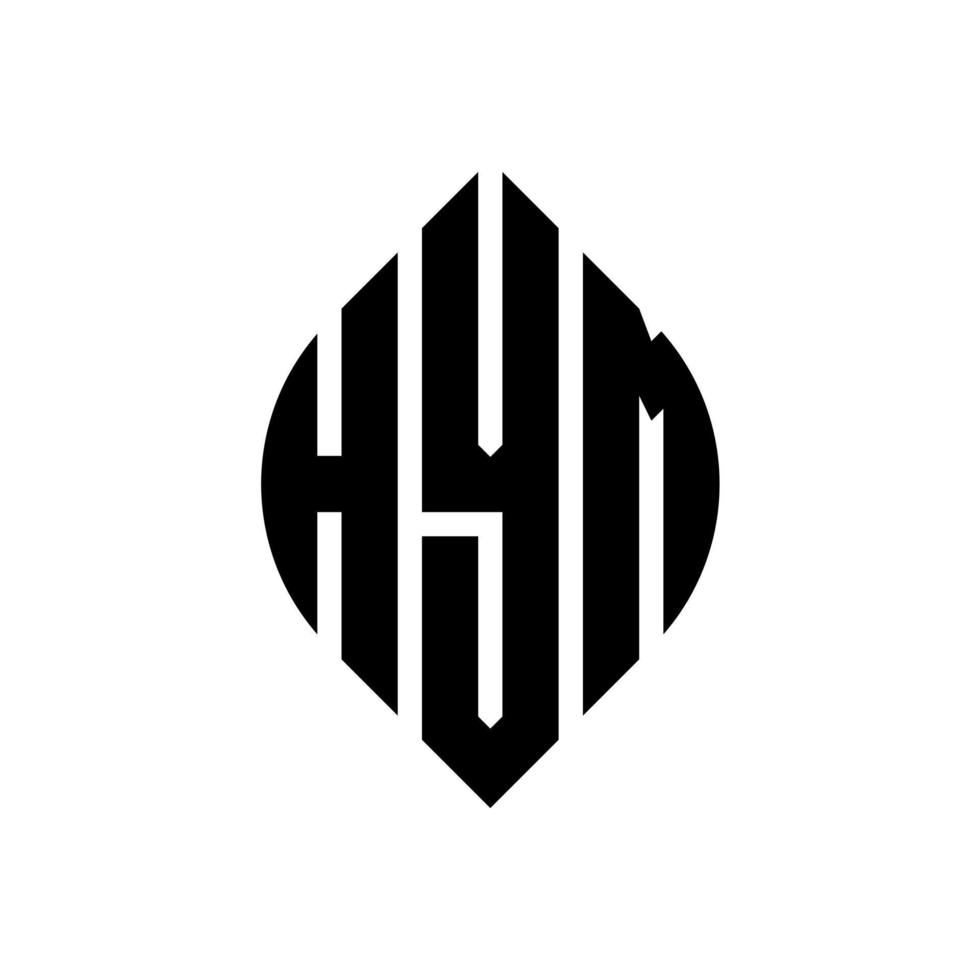 Hym-Kreis-Buchstaben-Logo-Design mit Kreis- und Ellipsenform. Hym-Ellipsenbuchstaben mit typografischem Stil. Die drei Initialen bilden ein Kreislogo. Hym Circle Emblem abstrakter Monogramm-Buchstabenmarkierungsvektor. vektor