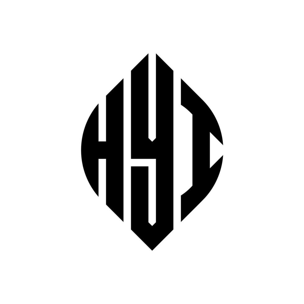 hyi cirkel bokstavslogotyp design med cirkel och ellipsform. hyi ellipsbokstäver med typografisk stil. de tre initialerna bildar en cirkellogotyp. hyi cirkel emblem abstrakt monogram brev märke vektor. vektor