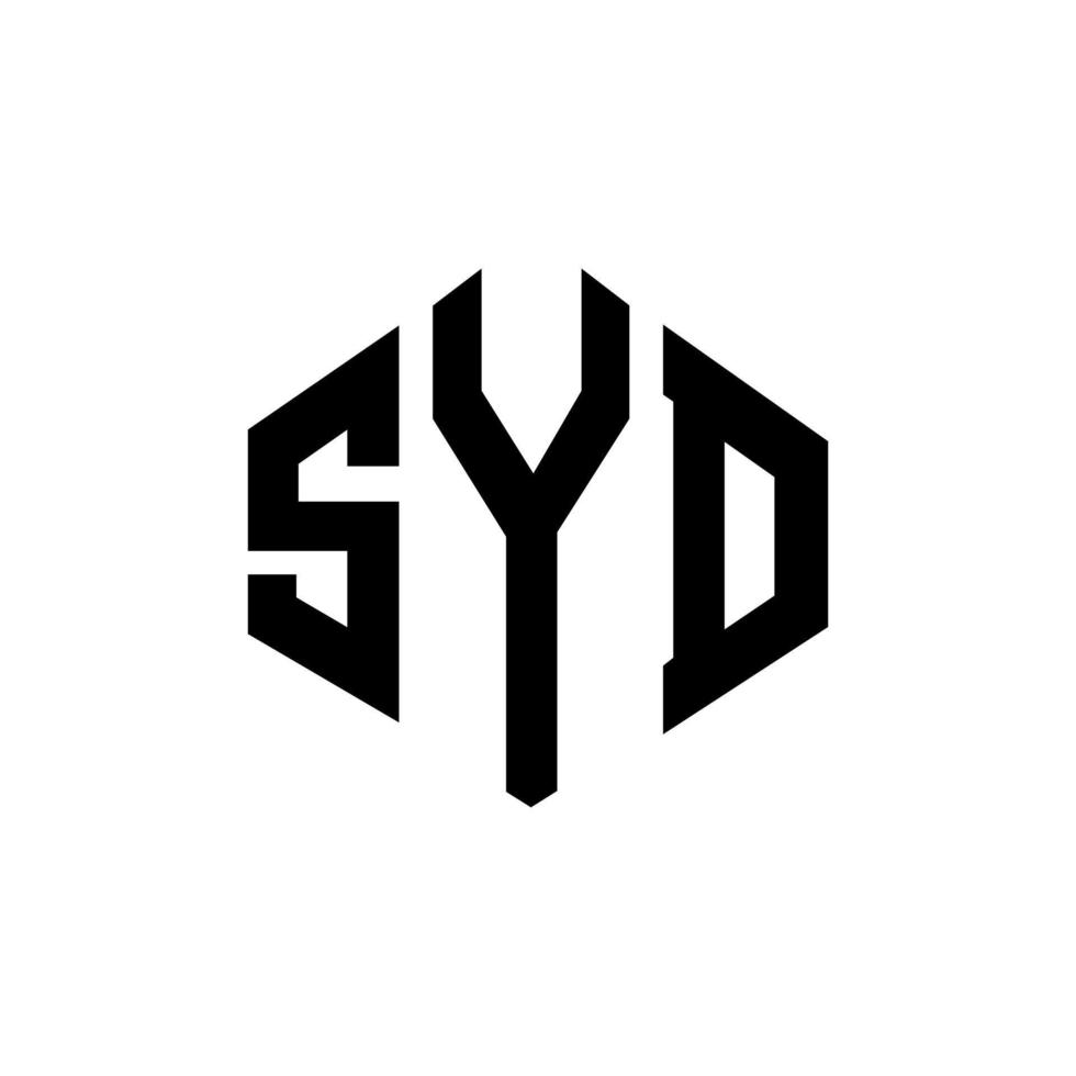 syd-Buchstaben-Logo-Design mit Polygonform. syd Polygon- und Würfelform-Logo-Design. syd Sechseck-Vektor-Logo-Vorlage in weißen und schwarzen Farben. syd-monogramm, geschäfts- und immobilienlogo. vektor