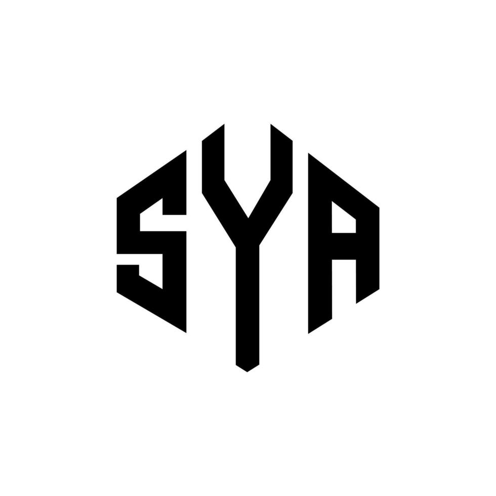 Sya-Brief-Logo-Design mit Polygonform. sya Polygon- und Würfelform-Logo-Design. sya Sechseck-Vektor-Logo-Vorlage in weißen und schwarzen Farben. sya-monogramm, geschäfts- und immobilienlogo. vektor