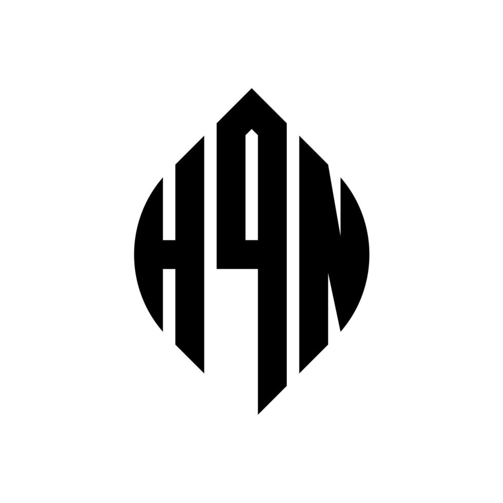 hqn-Kreis-Buchstaben-Logo-Design mit Kreis- und Ellipsenform. hqn Ellipsenbuchstaben mit typografischem Stil. Die drei Initialen bilden ein Kreislogo. hqn Kreisemblem abstrakter Monogramm-Buchstabenmarkierungsvektor. vektor