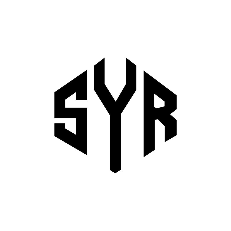 syr-Brief-Logo-Design mit Polygonform. syr-Polygon- und Würfelform-Logo-Design. syr Sechseck-Vektor-Logo-Vorlage in weißen und schwarzen Farben. syr-monogramm, geschäfts- und immobilienlogo. vektor