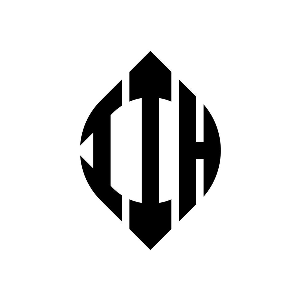 iih cirkelbokstavslogotypdesign med cirkel- och ellipsform. iih ellipsbokstäver med typografisk stil. de tre initialerna bildar en cirkellogotyp. iih cirkel emblem abstrakt monogram bokstav märke vektor. vektor