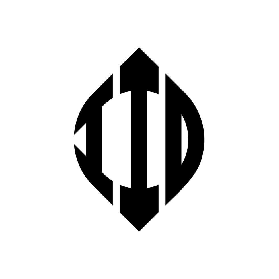 iio-Kreisbuchstabe-Logo-Design mit Kreis- und Ellipsenform. iio Ellipsenbuchstaben mit typografischem Stil. Die drei Initialen bilden ein Kreislogo. iio-Kreis-Emblem abstrakter Monogramm-Buchstaben-Markenvektor. vektor