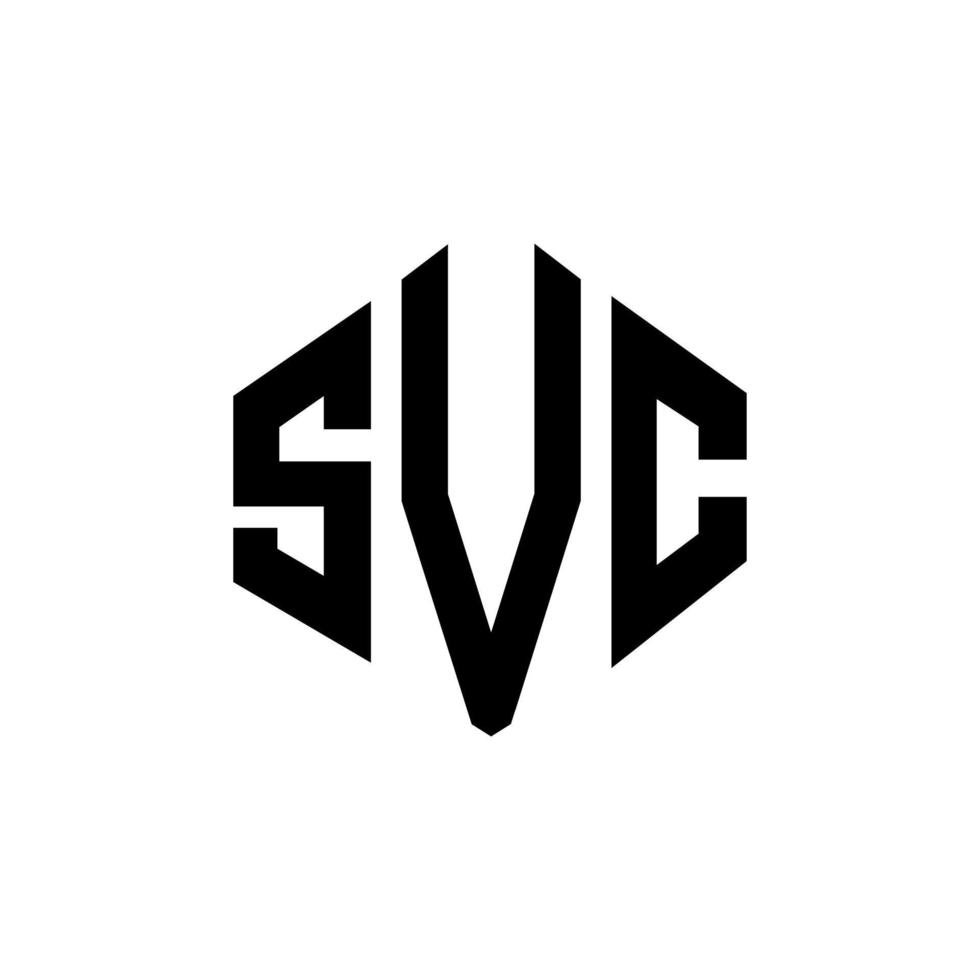 svc-Brief-Logo-Design mit Polygonform. svc Polygon- und Würfelform-Logo-Design. svc Sechseck-Vektor-Logo-Vorlage in weißen und schwarzen Farben. SVC-Monogramm, Geschäfts- und Immobilienlogo. vektor