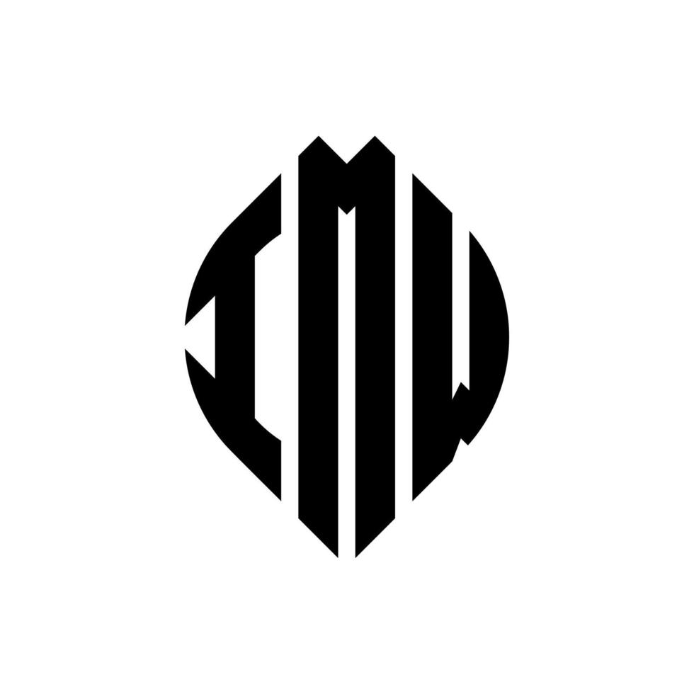 imw cirkelbokstavslogotypdesign med cirkel- och ellipsform. imw ellipsbokstäver med typografisk stil. de tre initialerna bildar en cirkellogotyp. imw cirkel emblem abstrakt monogram bokstav märke vektor. vektor