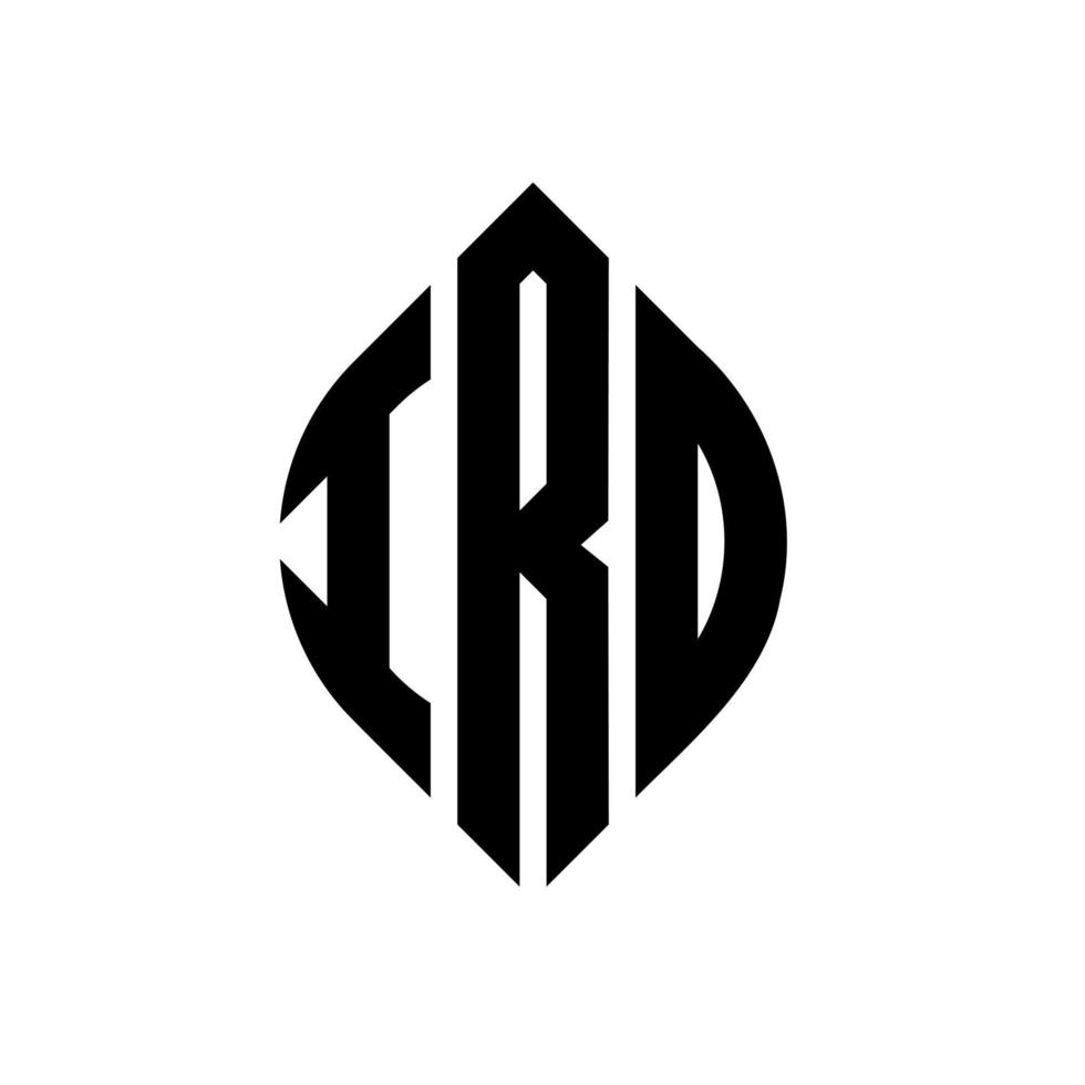 Ird-Kreis-Buchstaben-Logo-Design mit Kreis- und Ellipsenform. ird ellipsenbuchstaben mit typografischem stil. Die drei Initialen bilden ein Kreislogo. Ird-Kreis-Emblem abstrakter Monogramm-Buchstaben-Markenvektor. vektor