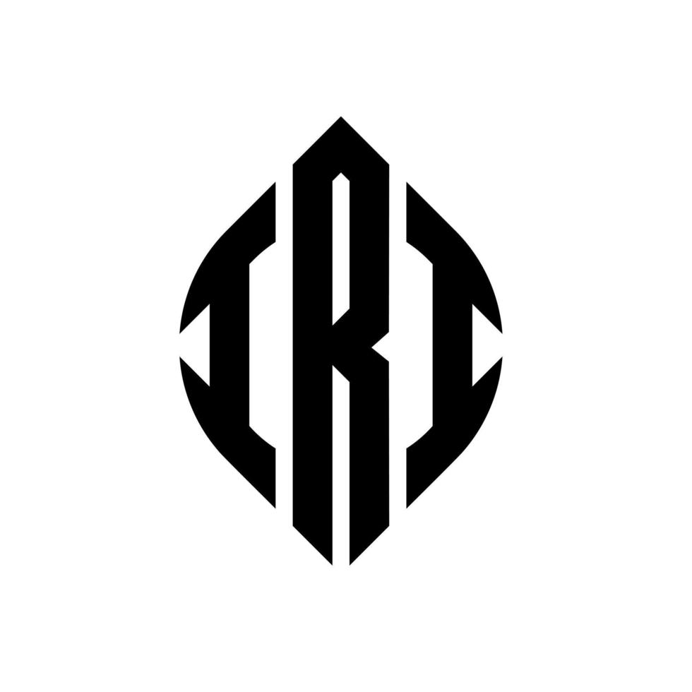 iri-Kreis-Buchstaben-Logo-Design mit Kreis- und Ellipsenform. Iri-Ellipsenbuchstaben mit typografischem Stil. Die drei Initialen bilden ein Kreislogo. Iri-Kreis-Emblem abstrakter Monogramm-Buchstaben-Markierungsvektor. vektor
