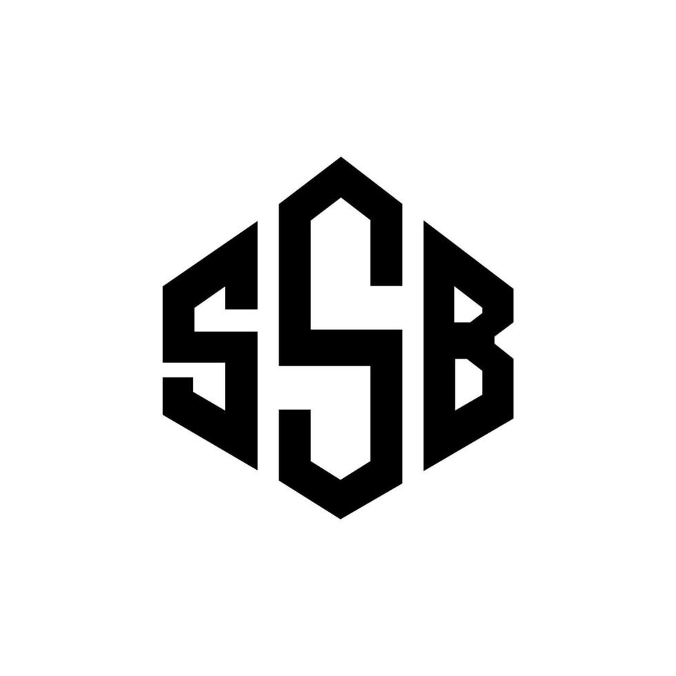 ssb-Brief-Logo-Design mit Polygonform. ssb-polygon- und würfelform-logo-design. ssb Hexagon-Vektor-Logo-Vorlage in weißen und schwarzen Farben. ssb-monogramm, geschäfts- und immobilienlogo. vektor