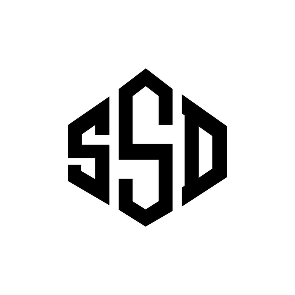 ssd-Buchstaben-Logo-Design mit Polygonform. ssd-polygon- und würfelform-logo-design. SSD-Sechseck-Vektor-Logo-Vorlage in weißen und schwarzen Farben. ssd-monogramm, geschäfts- und immobilienlogo. vektor