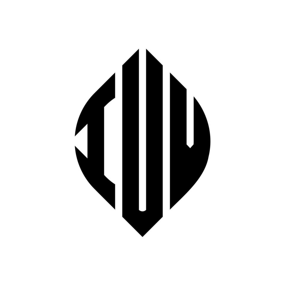 iuv-Kreisbuchstaben-Logo-Design mit Kreis- und Ellipsenform. iuv ellipsenbuchstaben mit typografischem stil. Die drei Initialen bilden ein Kreislogo. iuv-Kreis-Emblem abstrakter Monogramm-Buchstaben-Markierungsvektor. vektor