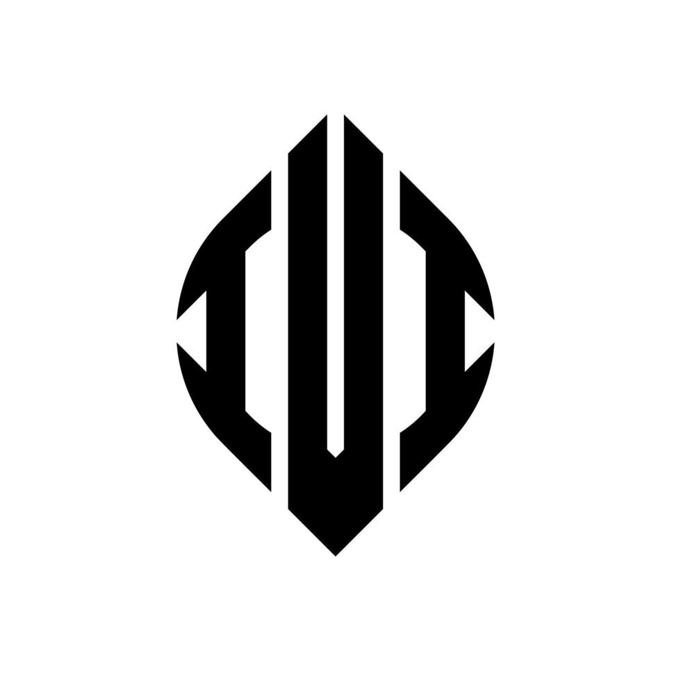Ivi-Kreisbuchstaben-Logo-Design mit Kreis- und Ellipsenform. ivi Ellipsenbuchstaben mit typografischem Stil. Die drei Initialen bilden ein Kreislogo. Ivi-Kreis-Emblem abstrakter Monogramm-Buchstaben-Markierungsvektor. vektor