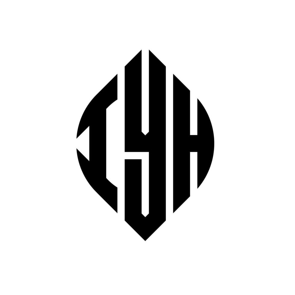 iyh-Kreisbuchstabe-Logo-Design mit Kreis- und Ellipsenform. iyh Ellipsenbuchstaben mit typografischem Stil. Die drei Initialen bilden ein Kreislogo. iyh-Kreis-Emblem abstrakter Monogramm-Buchstaben-Markierungsvektor. vektor
