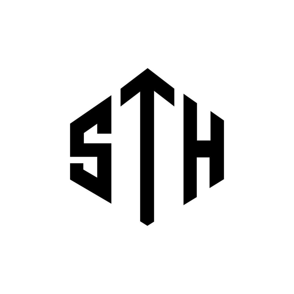 sth-Buchstaben-Logo-Design mit Polygonform. etw Logo-Design in Polygon- und Würfelform. sth Sechseck-Vektor-Logo-Vorlage in weißen und schwarzen Farben. etw Monogramm, Geschäfts- und Immobilienlogo. vektor